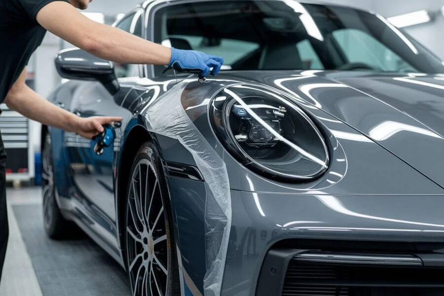 Porsche Car Paint Protection Film in Dubai